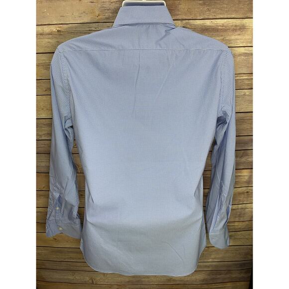Proper Cloth Shirt Size S 18x29 Blue White Checkered Long Sleeve  Performance - Picture 2 of 10